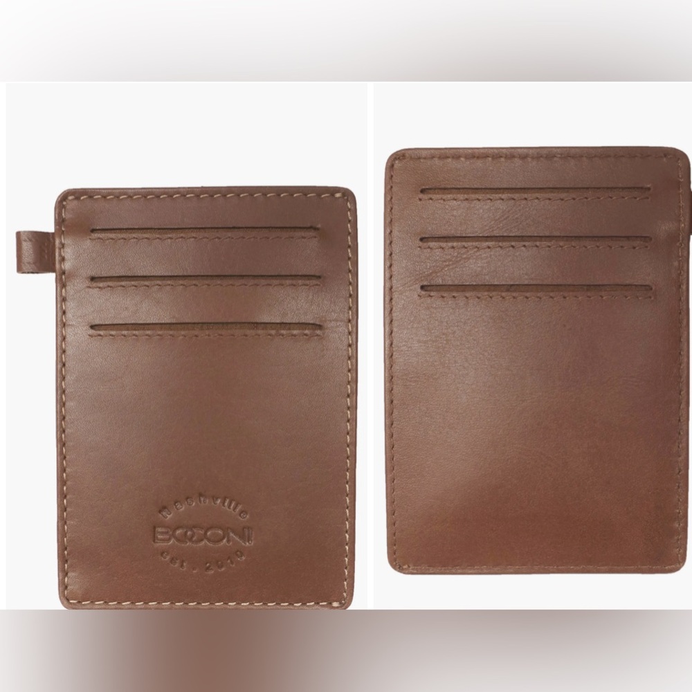 NWT Boconi Stitched RFID Leather Card Case